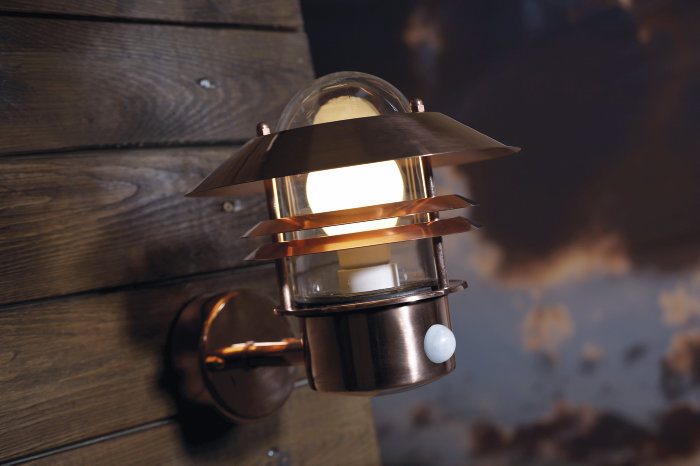 Nordlux Blokhus up m/sensor - kobber